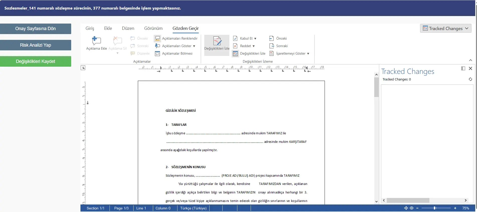 Sözleşme Düzenleme Editörü