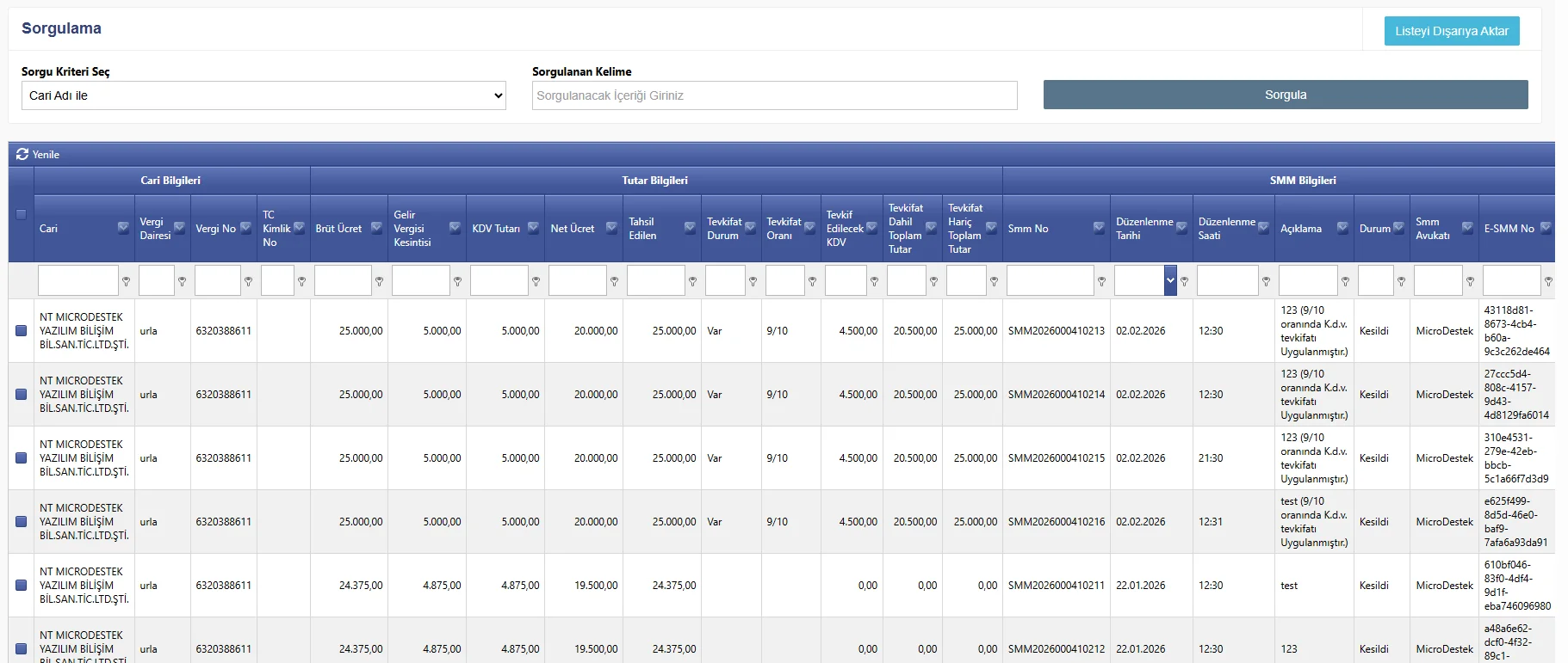 Avukat Muhasebe Raporlama