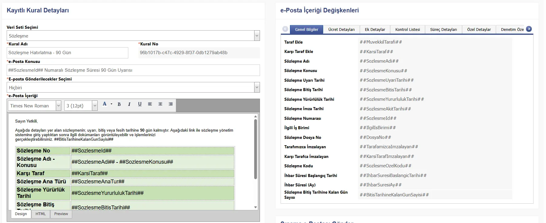 Kurumsal Hukuk Otomasyon Sistemi Hatırlatma Servisi