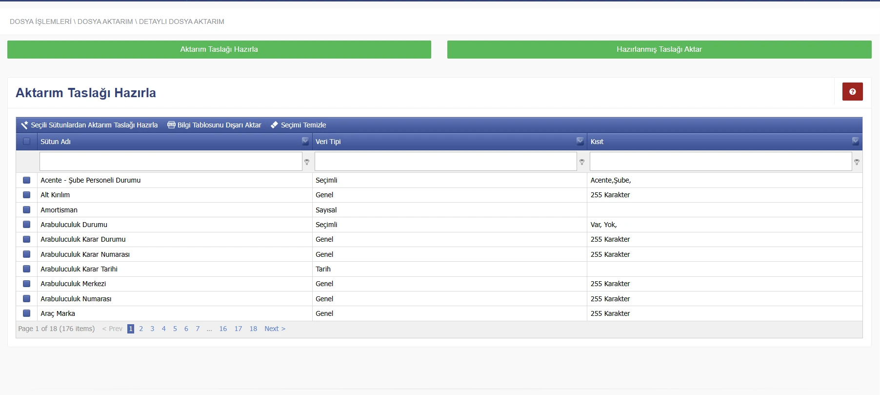 Kurumsal Hukuk Otomasyon Sistemi Toplu İşlemler