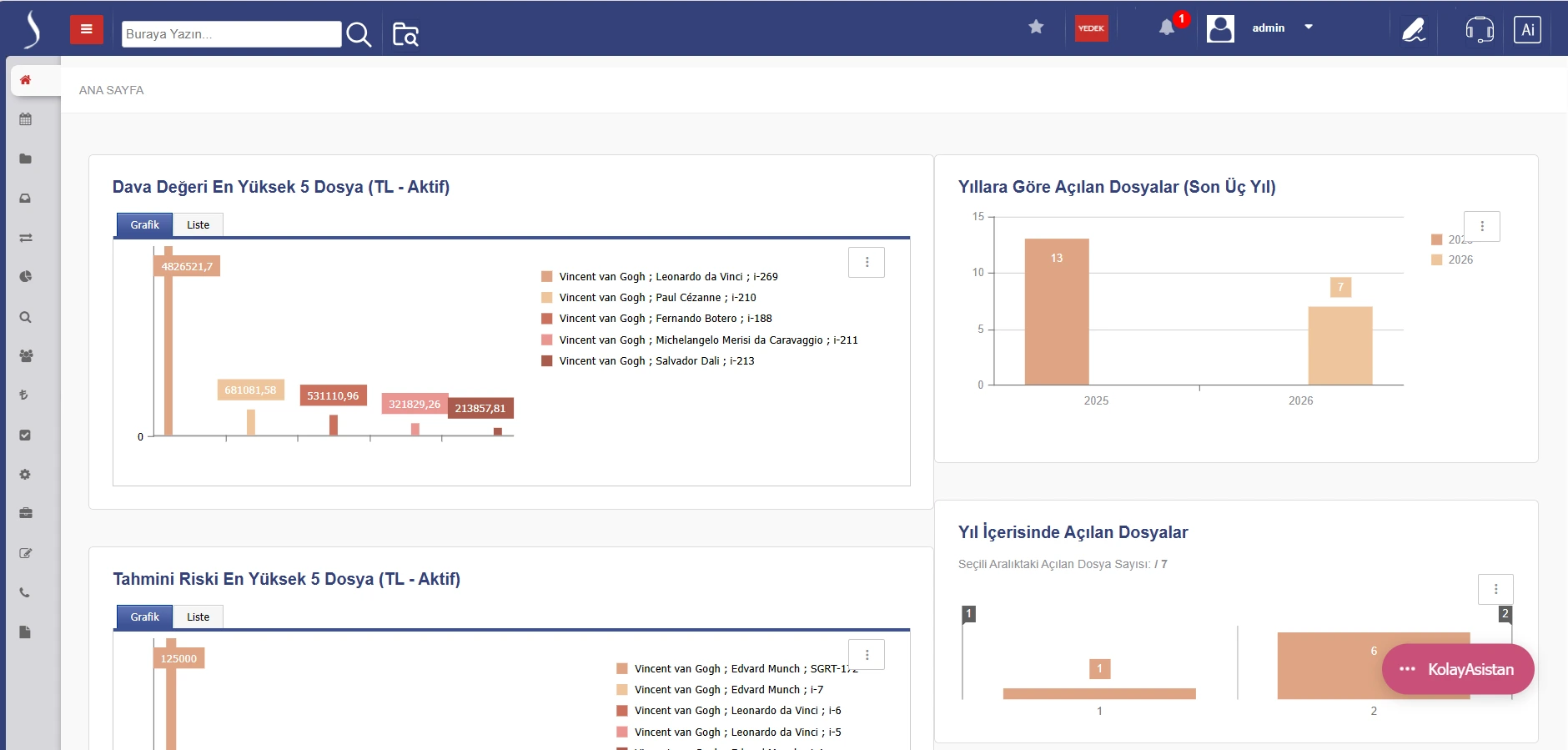 Dava Dosyaları Ana Sayfa