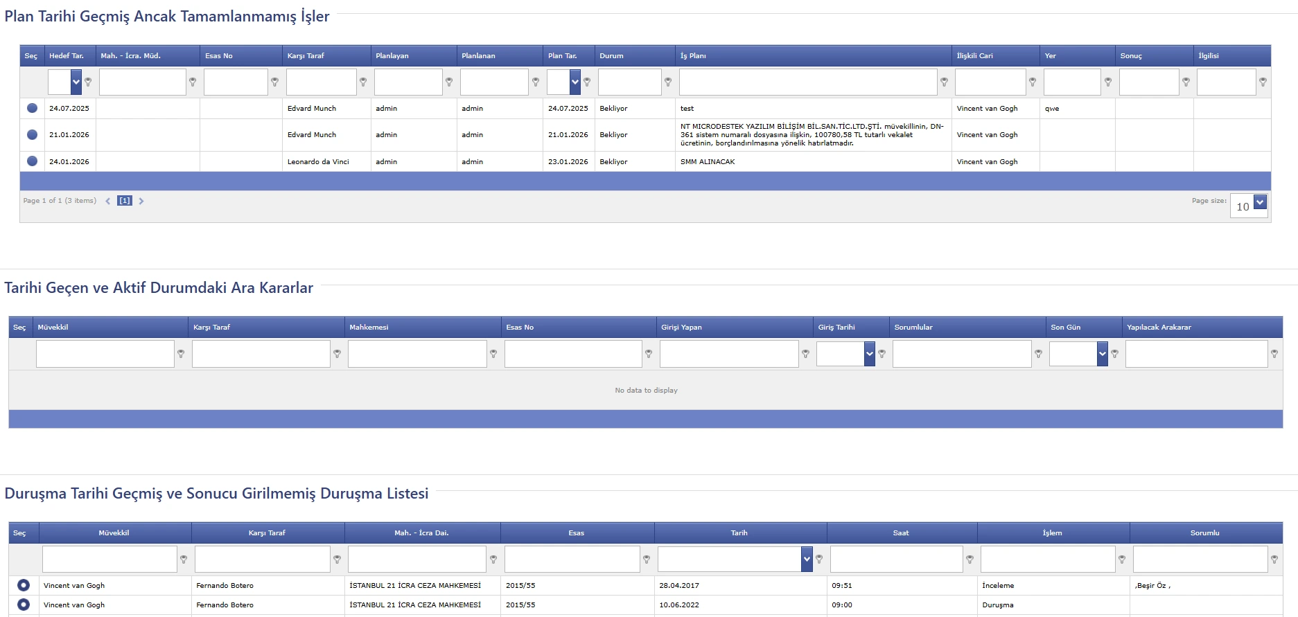 Dava Detayları Hatırlatma