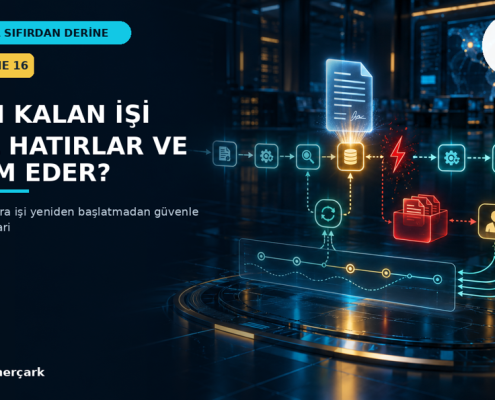 Yapay zekâ ajanının kesintiden sonra kontrol noktasından devam ettiği sözleşme iş akışı