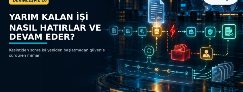 Yapay zekâ ajanının kesintiden sonra kontrol noktasından devam ettiği sözleşme iş akışı