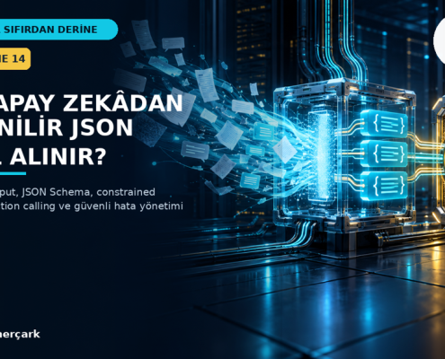 Yapay zekâdan güvenilir JSON alma sürecini anlatan DERİNLEŞME 14 kapak görseli